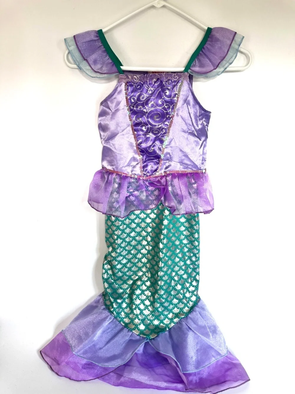 Little Mermaid Purple Green Dress Princess 4-5 Halloween Costume